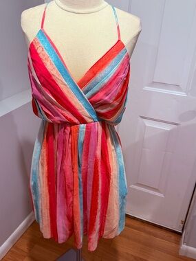 Striped Summer Sundress in Pink, Red & Blue (40)
